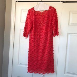 3/4 sleeve lace shift dress